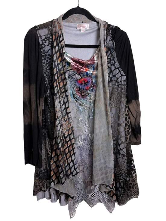 Kamana Dresses & Skirts - Kamana Boho Long-Sleeve Tunic Dress With Mesh Panels Medieval Fairycore SZ M